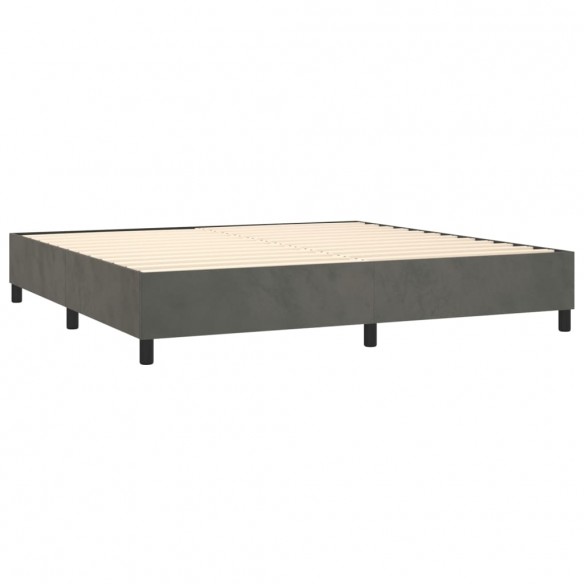 Cadre de lit matelas et LED Gris foncé 200x200 cm