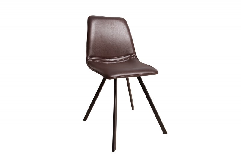 Lot de 4 chaises design en simili cuir et métal