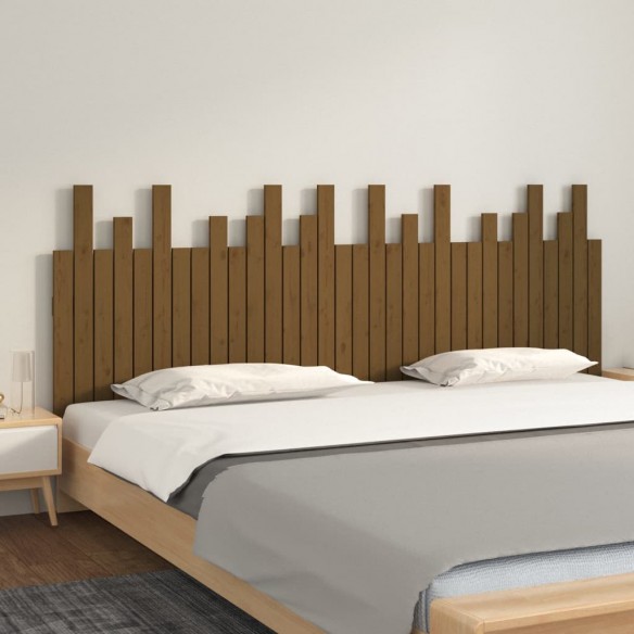 Tête de lit murale Marron miel 204x3x80 cm Bois massif de pin