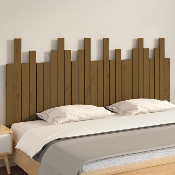 Tête de lit murale Marron miel 166x3x80 cm Bois massif de pin