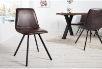 Lot de 4 chaises design en simili cuir et métal
