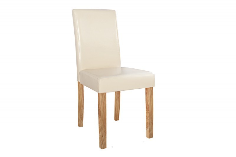 Ensemble de 4 chaises de salle à manger en simili cuir beige