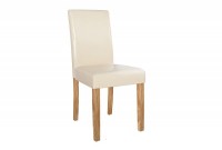 Ensemble de 4 chaises de salle à manger en simili cuir beige