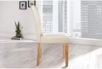 Ensemble de 4 chaises de salle à manger en simili cuir beige