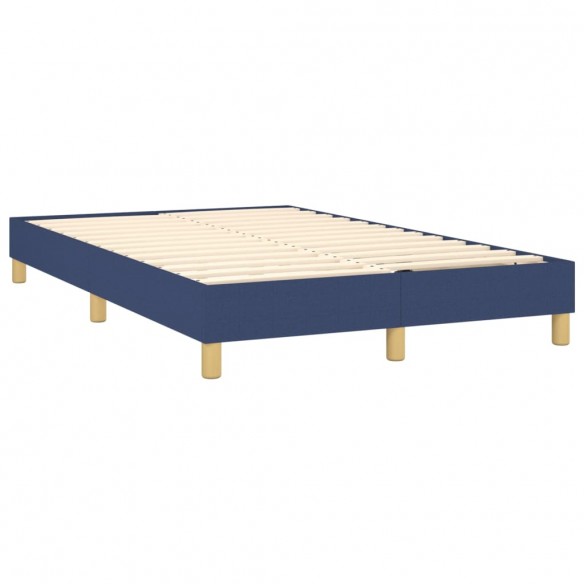 Cadre de lit avec matelas LED Bleu 120x200 cm Tissu