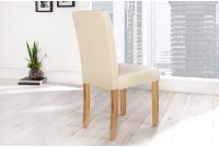 Ensemble de 4 chaises de salle à manger en simili cuir beige