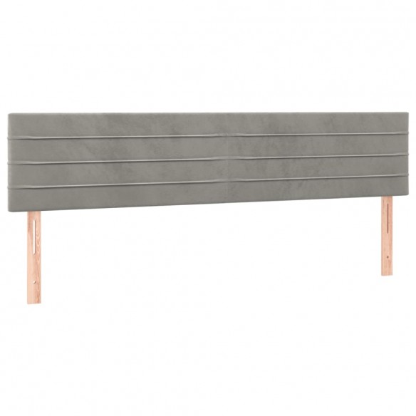 Cadre de lit et matelas Gris clair 200x200cm Velours