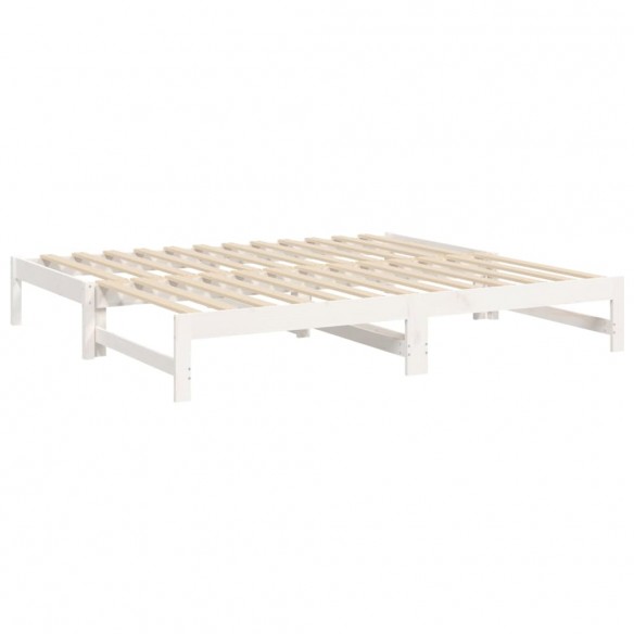 Lit coulissant Blanc 2x(90x190) cm Bois de pin massif