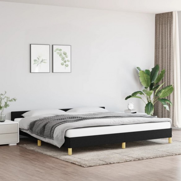 Cadre de lit avec tête de lit Noir 200x200 cm Tissu