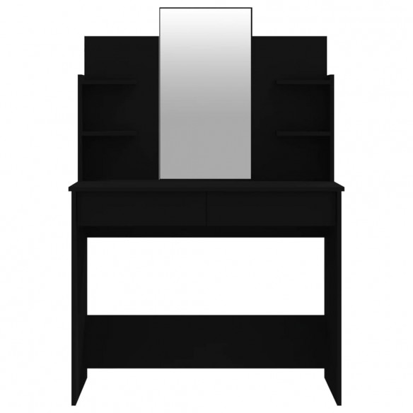 Coiffeuse avec miroir noir 96x40x142 cm