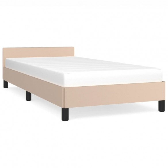 Cadre de lit avec tête de lit Cappuccino 100x200 cm Similicuir