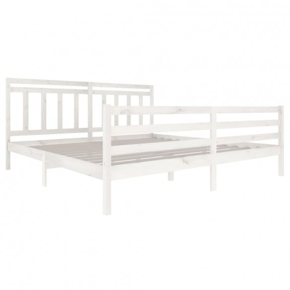 Cadre de lit Blanc Bois massif 200x200 cm