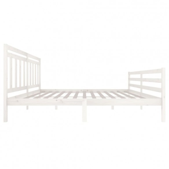 Cadre de lit Blanc Bois massif 200x200 cm