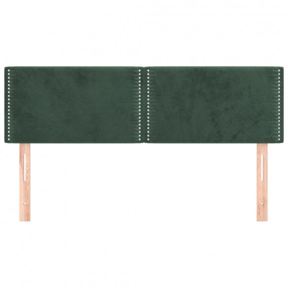 Têtes de lit 2 pcs Vert foncé 72x5x78/88 cm Velours