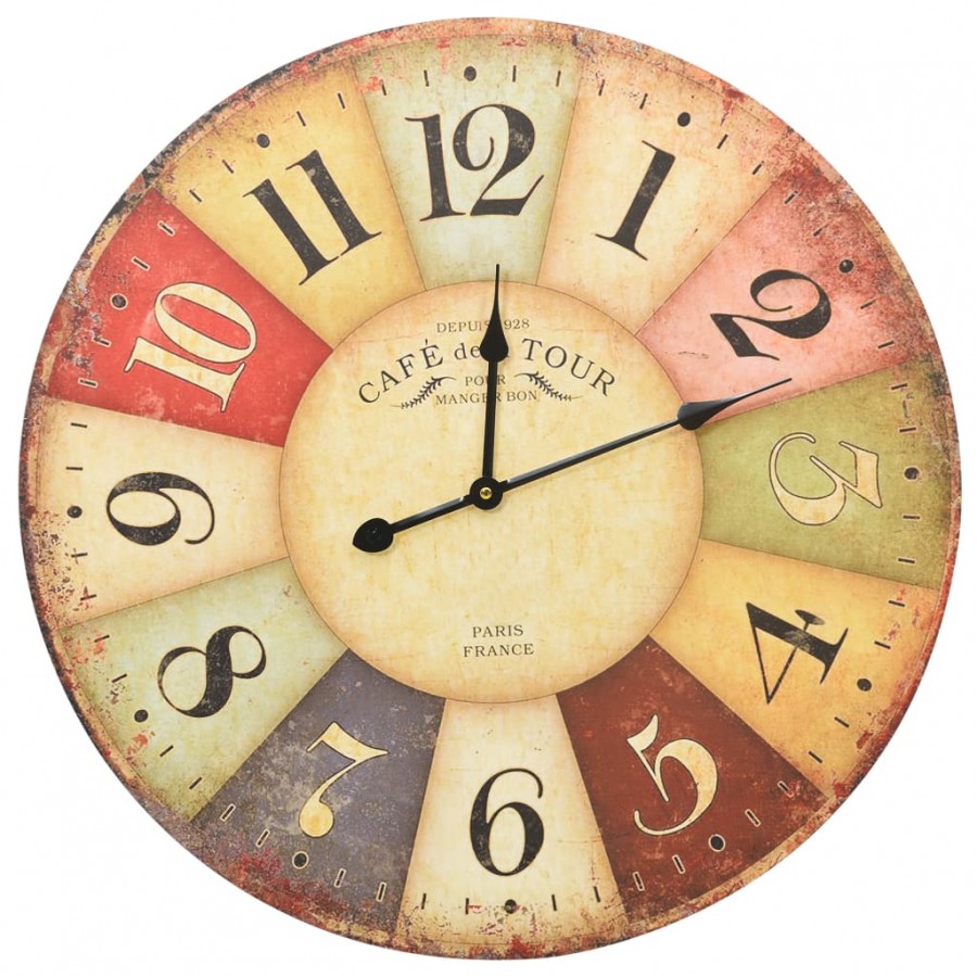 Horloge murale vintage Colorée 60 cm Horloge murale vintage Colorée 60 cm