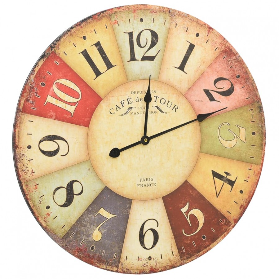 Horloge murale vintage Colorée 60 cm Horloge murale vintage Colorée 60 cm