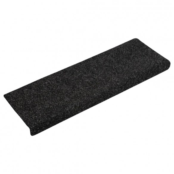 Tapis de marches d'escalier 5 pcs Noir 65x21x4 cm Aiguilleté