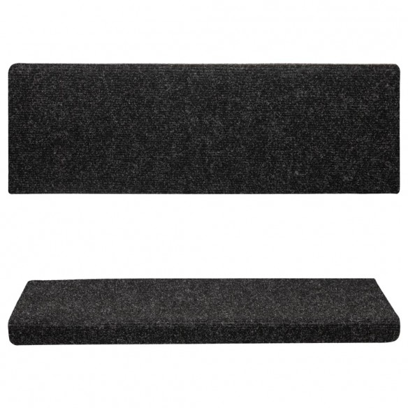 Tapis de marches d'escalier 5 pcs Noir 65x21x4 cm Aiguilleté