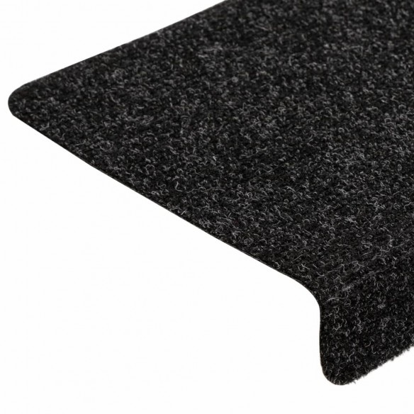 Tapis de marches d'escalier 5 pcs Noir 65x21x4 cm Aiguilleté