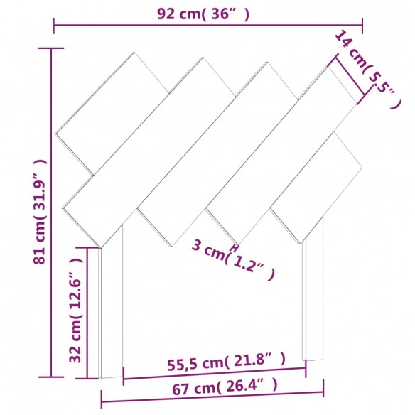 Tête de lit 92x3x81 cm Bois massif de pin