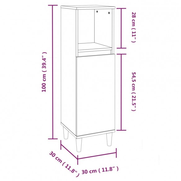 Ensemble d'armoires de salle de bain 3 pcs sonoma gris