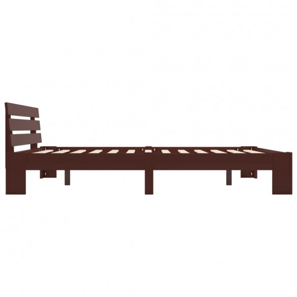 Cadre de lit Marron foncé Bois de pin massif 160 x 200 cm