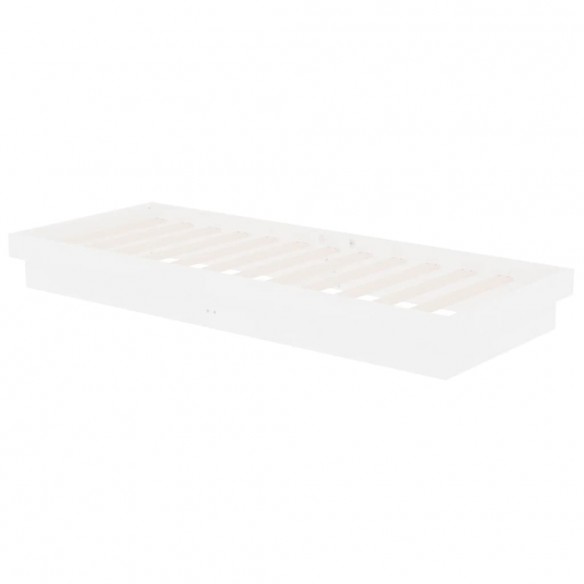 Cadre de lit Blanc Bois massif 75x190 cm Petit simple