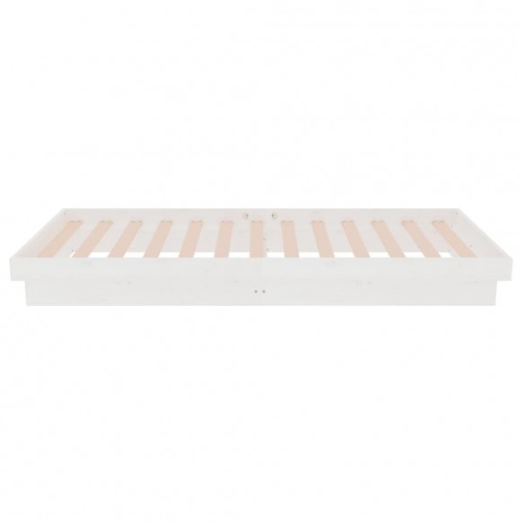 Cadre de lit Blanc Bois massif 75x190 cm Petit simple