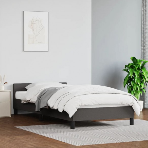 Cadre de lit avec tête de lit Gris 80x200 cm Similicuir