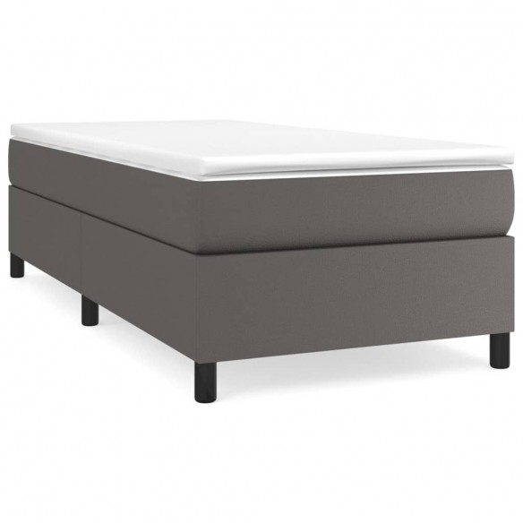 Cadre de lit avec matelas Gris 80x200 cm Similicuir