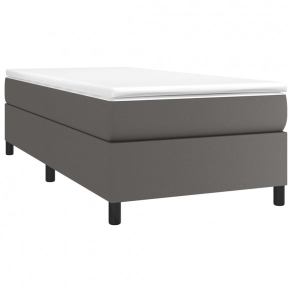 Cadre de lit avec matelas Gris 80x200 cm Similicuir