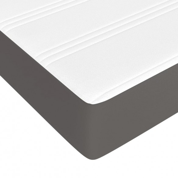 Cadre de lit avec matelas Gris 80x200 cm Similicuir