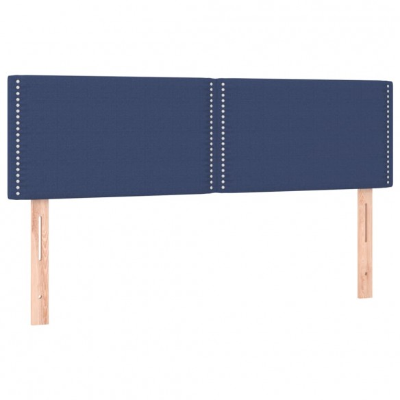 Cadre de lit avec matelas Bleu 140x200 cm Tissu