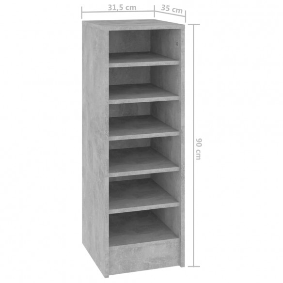 Armoire à chaussures Gris 31,5x35x90 cm Aggloméré