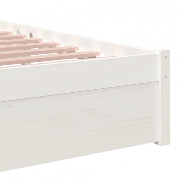 Cadre de lit Blanc Bois massif 90x200 cm