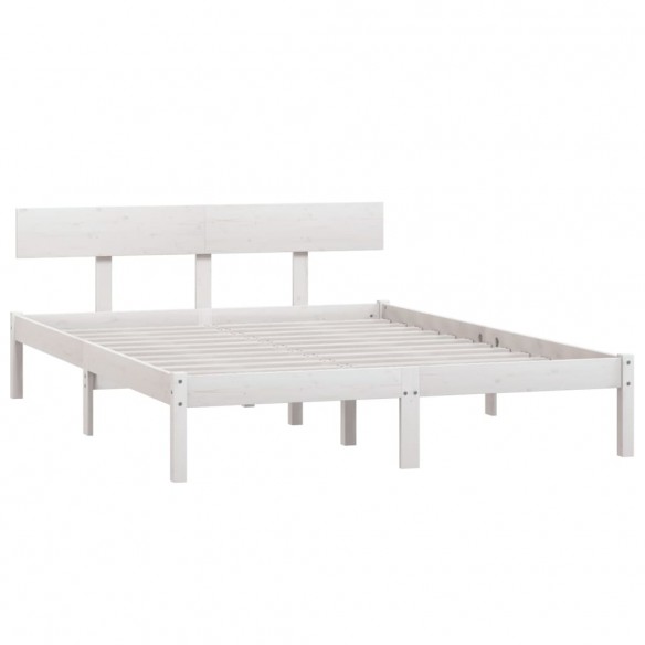 Cadre de lit Blanc Bois de pin massif 150x200 cm UK King