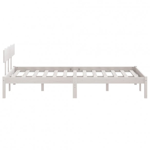 Cadre de lit Blanc Bois de pin massif 150x200 cm UK King