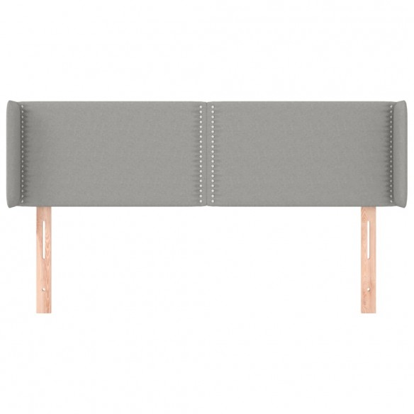 Tête de lit avec oreilles Gris clair 147x16x78/88 cm Tissu