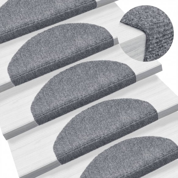 Tapis autoadhésifs de marches 10 pcs Gris clair 65x21x4 cm