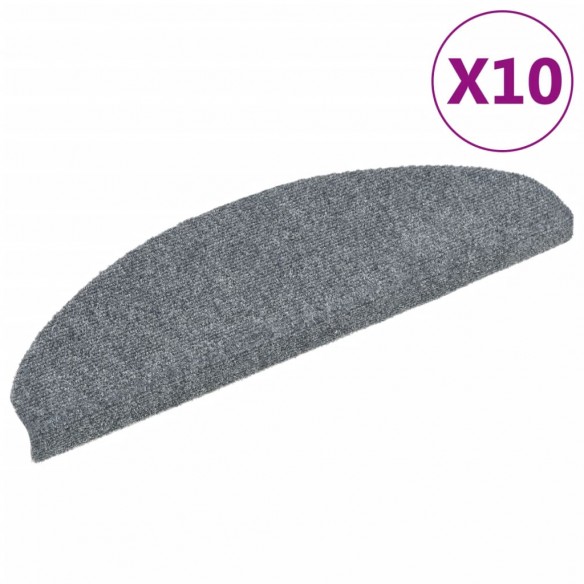 Tapis autoadhésifs de marches 10 pcs Gris clair 65x21x4 cm