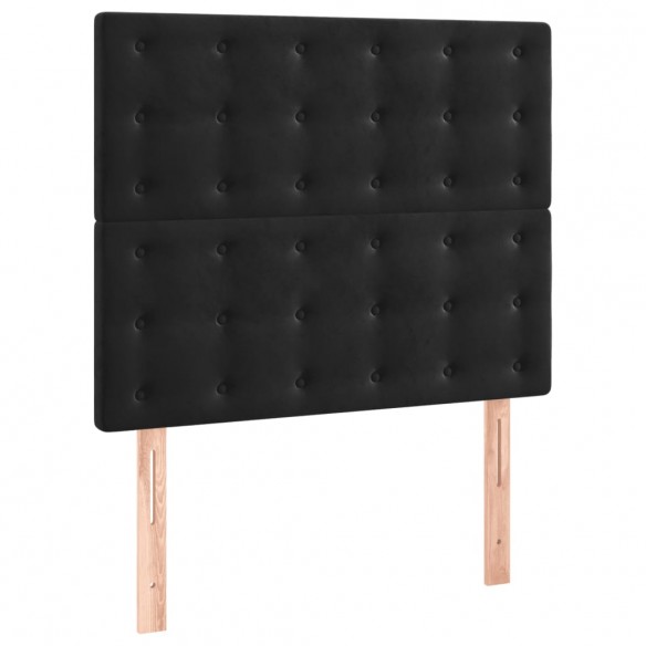 Cadre de lit avec matelas Noir 100x200 cm Velours