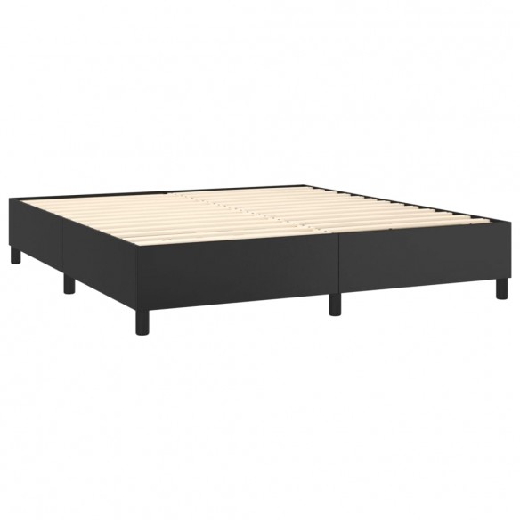 Cadre de lit matelas LED Noir 160x200cm Similicuir