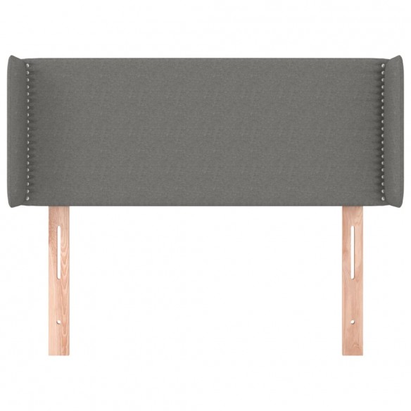 Tête de lit avec oreilles Gris foncé 93x16x78/88 cm Tissu