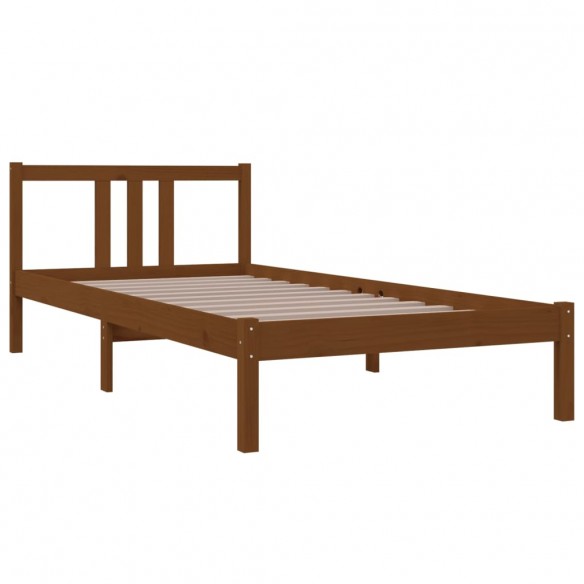 Cadre de lit Marron miel Bois massif 90x200 cm