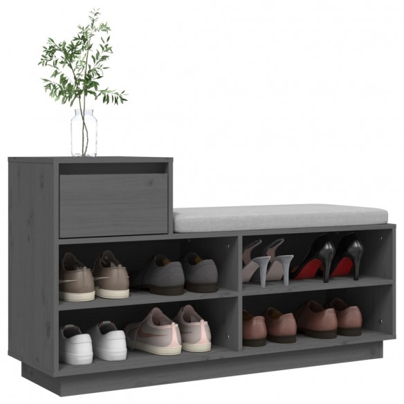 Armoire à chaussures Gris 110x34x61 cm Bois de pin massif