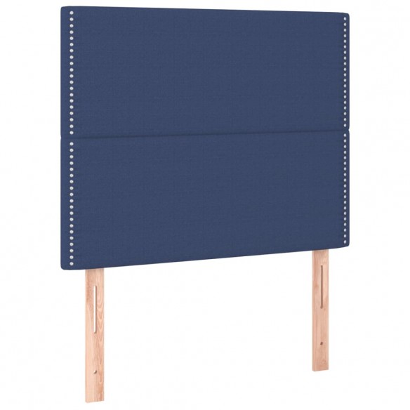 Cadre de lit avec matelas Bleu 100x200 cm Tissu