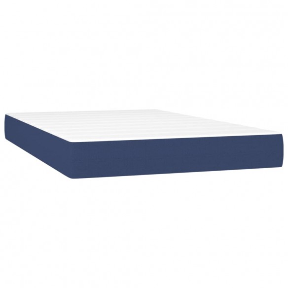 Sommier à lattes de lit avec matelas Bleu 120x200 cm Tissu