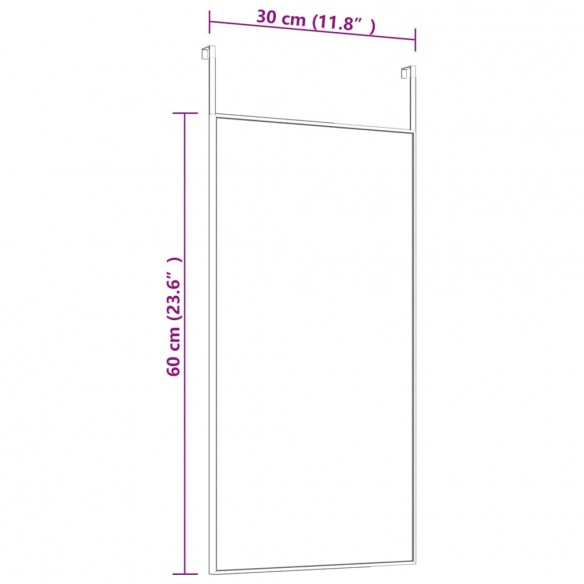 Miroir de porte Noir 30x60 cm Verre et aluminium