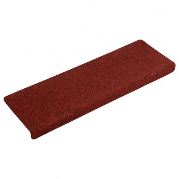 Tapis de marches d'escalier 5 pcs Bordeaux 65x21x4cm Aiguilleté