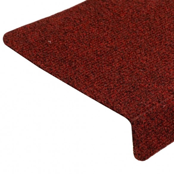 Tapis de marches d'escalier 5 pcs Bordeaux 65x21x4cm Aiguilleté